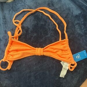 cupshe orange melon knotted bikini top
